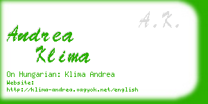 andrea klima business card